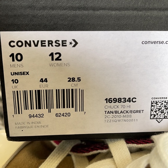 Converse Chuck 70 Hi Tan/Black/Egret MEN`S - Picture 16 of 16